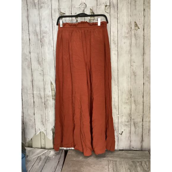 California Birds of Paradise Tina Pants Women Gingerbread Wide Leg Size Medium - Picture 2 of 4